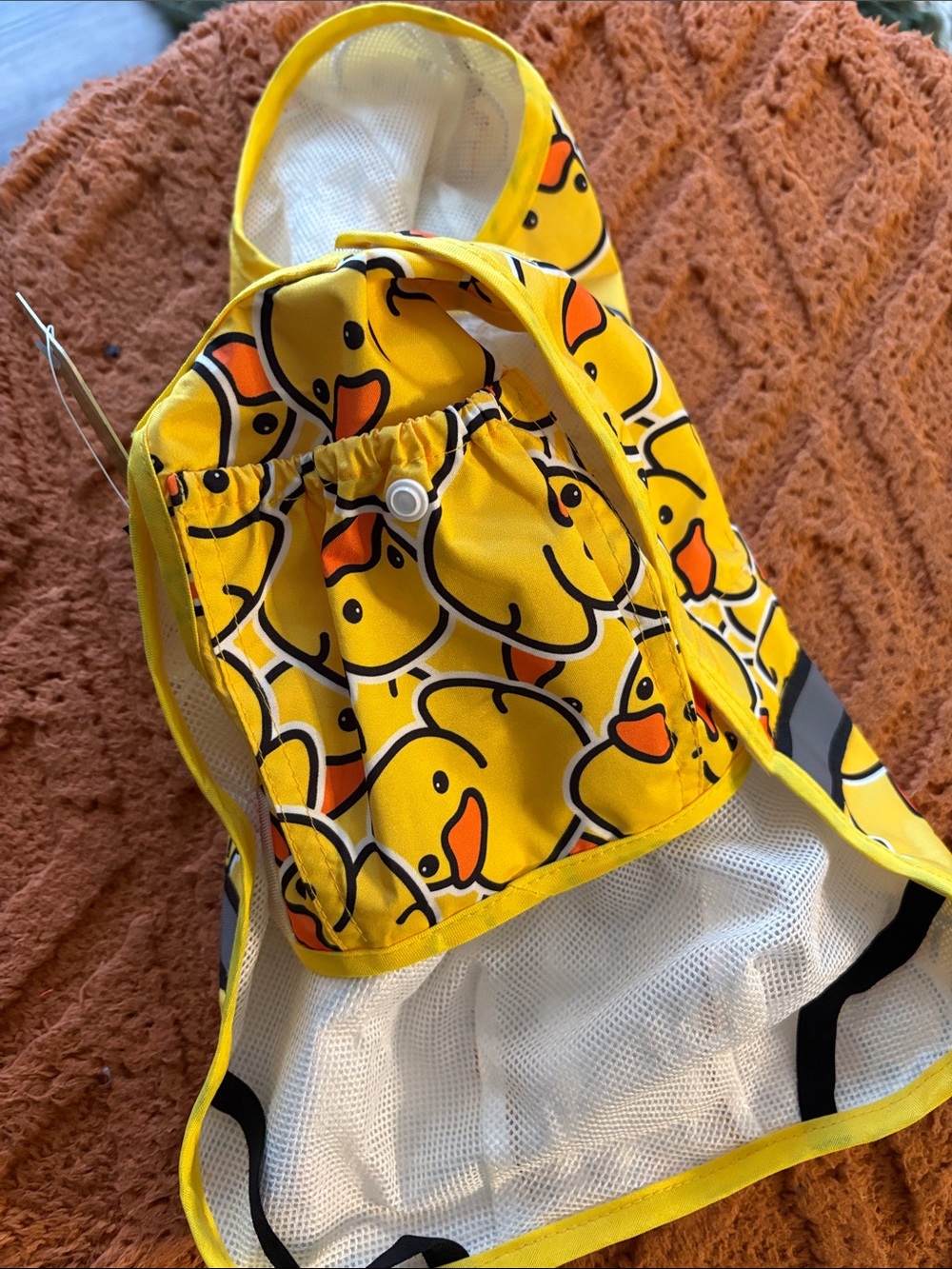 Fitwarm Pets Yellow Duck-Print Hooded Dog Raincoat - Picture 4 of 4